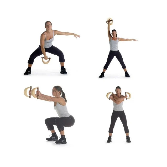 Tour chêne avec poids cuir noir Set 2, 4, 6, 8kg